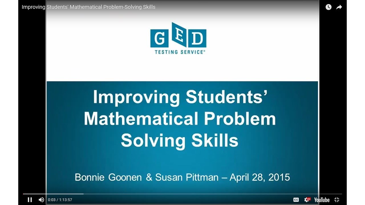 improving mathematical problem solving skill
