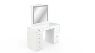 Tresanti Alexandra Vanity Table with LED Lighted Mirror Assembly