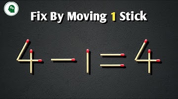 Fix the equation by moving 1 stick, Hard Matchstick Puzzle
