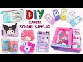 10 diy sanrio crafts  kuromi notebook  cinnamoroll pencil case  my melody organizer  stickers