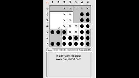 Grey is Odd - Today grids. Solution level 2 7X7 dated 04-30-2024 #logicpuzzles #logicgames  #games