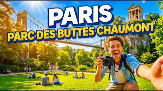 Parc des Buttes Chaumont 4K | Silent Walk Paris – Lake &amp; Waterfall ASMR No Talking
