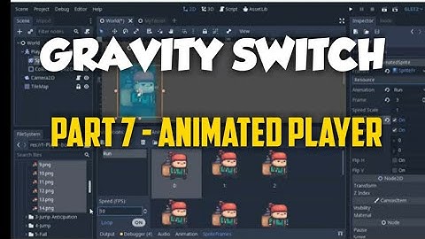 Tutorial GRAVITY SWITCH (Part 7 - Character Animation) in Godot 3.1.1