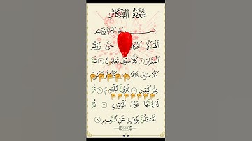 القرآن الكريم _سورة التكاثر ١🥺😥😔😭🤲🤲🤲❤❤❤
