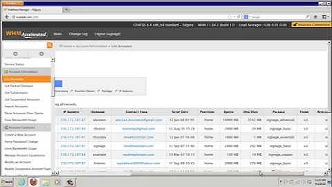 Viewing all your hosting accounts in WHM
