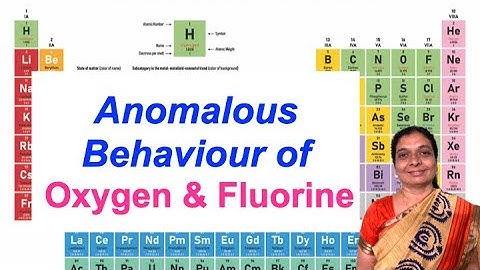 Elements of groups 16,17 &18 (Part 3): Anomalous Behaviour of Oxygen & Fluorine