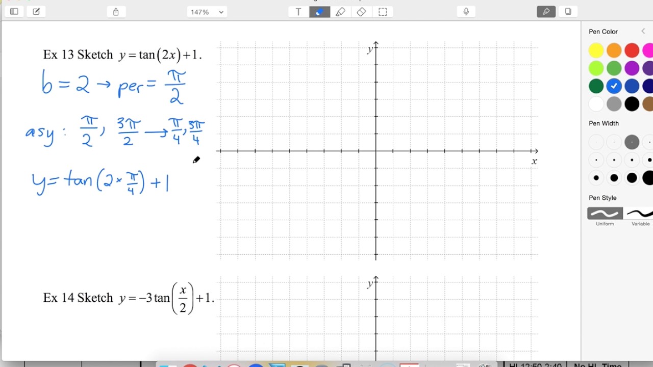 01 Ex13 Sketch Y Tan 2x 1 Youtube