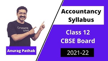 🔴Updated (2021 22) Accountancy syllabus  Class 12 CBSE Board | Anurag Pathak Sir