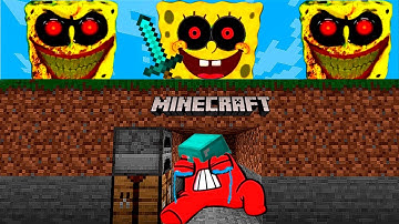 Minecraft Speedrunner VS 3 Hunters - SpongeBob Animation | Alphabet lore story