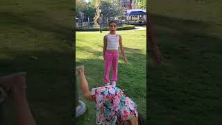 Amazing talanted flexible beautiful girls doing gymnastics tricks in Americana Glendale
