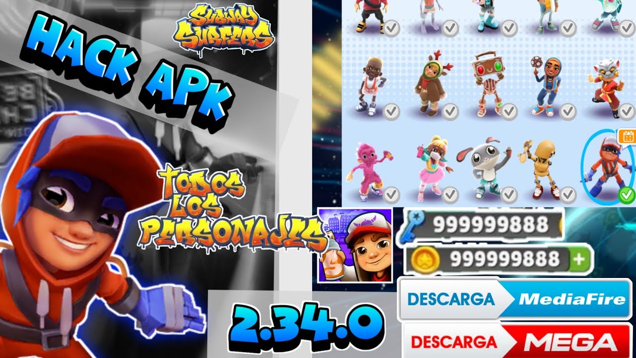 Como tener todos los personajes delos pases de Subway Surfers Sin