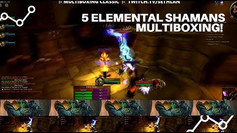 MULTIBOXING CLASSIC - 5 ELEMENTAL SHAMANS RUN SM GRAVEYARD WoW
