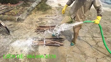 Sử dụng sên bơm nước máy cắt cỏ ống phi 34 mạnh hơn máy bơm nhà