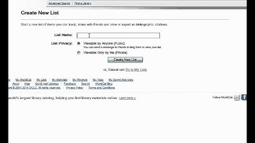 How to create and lists on WorldCat.