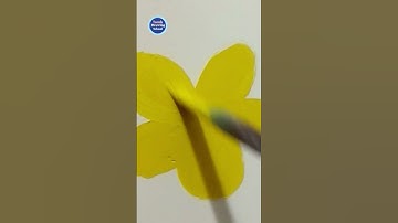 Yellow Flower Paint #16 for Beginners #shorts #art #painting #youtubeshorts #Touch_Drawing_School