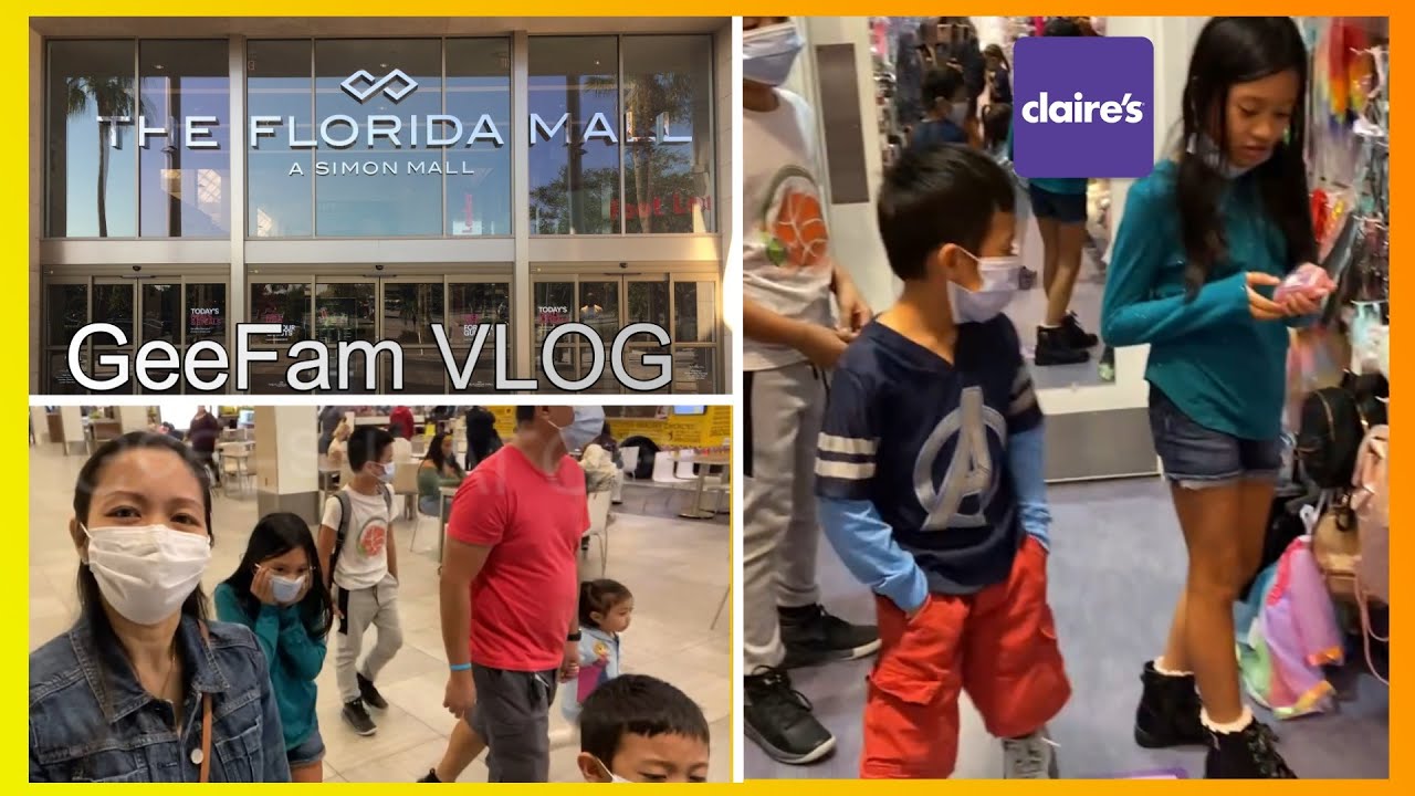 GeeFam Goes to The FLORIDA MALL (Simon Mall) Part 1 | Spent a Gift Card at Claires - YouTube