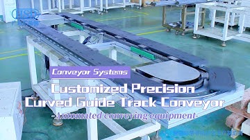 Customized precision curved guide track conveyor, chain drive conveyor systems for production lines