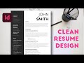 CLEAN Architectural Resume for Job Seekers | InDesign Tutorial