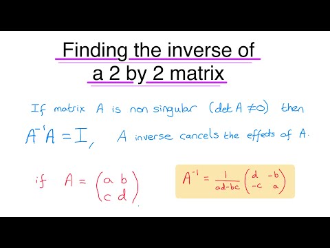 12FM - Matrices  4 - Inverse of a 2x2 matrix