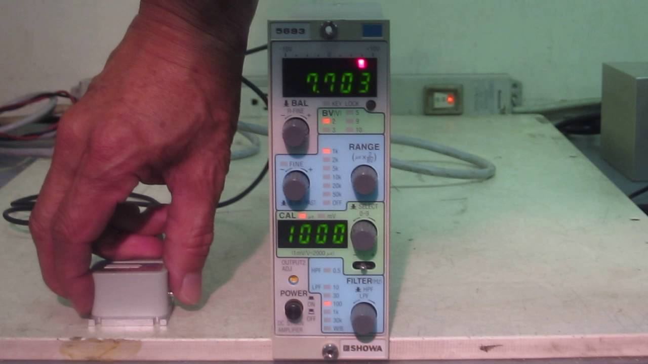 SHOWA MEASURING 5693 Dynamic strain measuring instrument 動作確認 - YouTube