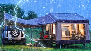 9,999 Inflatable Tent Trailer Camping In The Rain Awesome Air Conditioner And All-In-One Kitchen