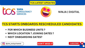 TCS ONBOARD UPDATES | RESCHEDULED CANDIDATES | ILP LOCATIONS | JOINING LETTER | 2022 BATCH |