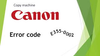 Canon iR ADV C3025 eror code E355-0002