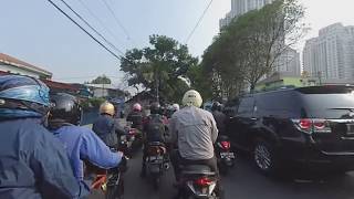 VR180 3D 4K 50FPS Stereo Binaural | Motorbike to Work From Bintaro to Sudirman Jakarta