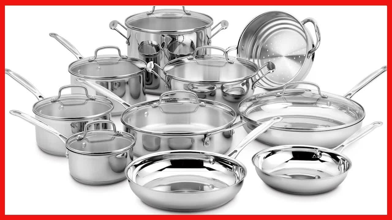 Cuisinart 77-17N Stainless Steel Chef's Classic Stainless, 17-Piece, Cookware  Set 