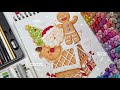 Draw with me  christmas cookies illustrations using alcoholbased markers and colored pencils