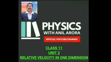 CLASS 11 RELATIVE VELOCITY IN ONE DIMENSION /KINEMATICS/NEET/IIT/IAS PHYSICS WITH ANIL ARORA
