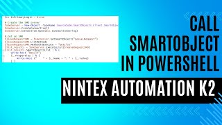 Nintex Automation K2 Call / Run SmartObject from Powershell