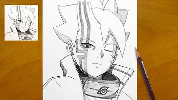 How to Draw Borushiki Step by Step || Easy Boruto Karma Mode Sketch || Anime Fan Art Showcase