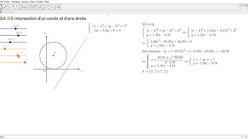GA III3 Intersection entre un cercle et une droite