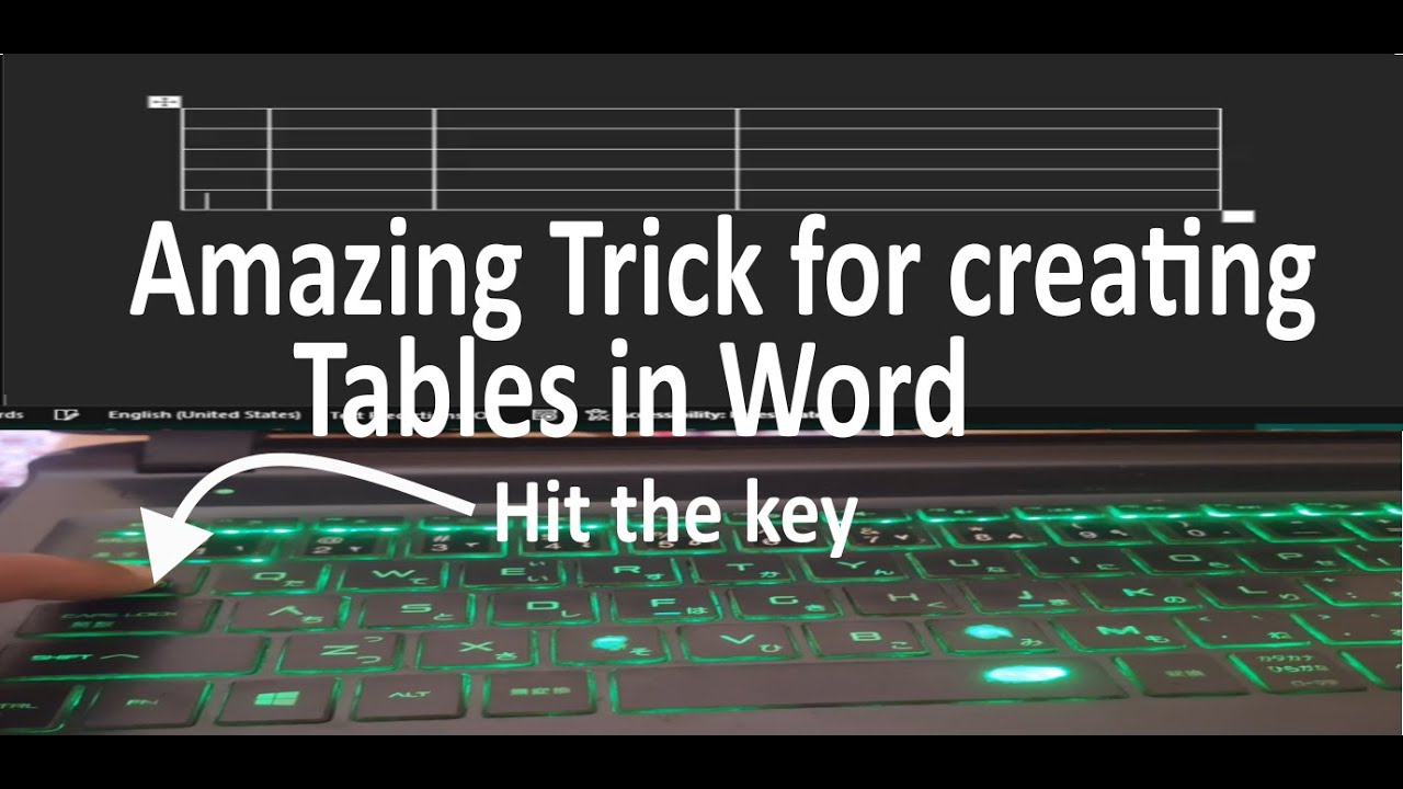 The Trick of keys for creating table in MS Word - YouTube