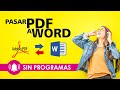 Como convertir archivos de pdf  a word / word  a pdf - sin programas