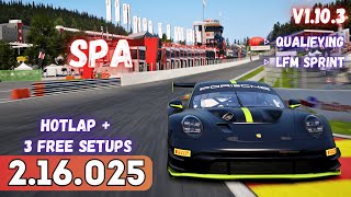 PORSCHE 992 GT3 R | SPA 2.16.0 | HOTLAP + FREE SETUP | ACC v1.10