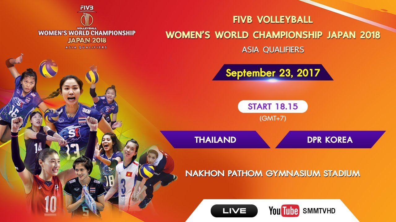Thailand vs DPR Korea | FIVB Women's WCH Japan 2018 Asia qualifier | 18.15 Sep 23, 2017