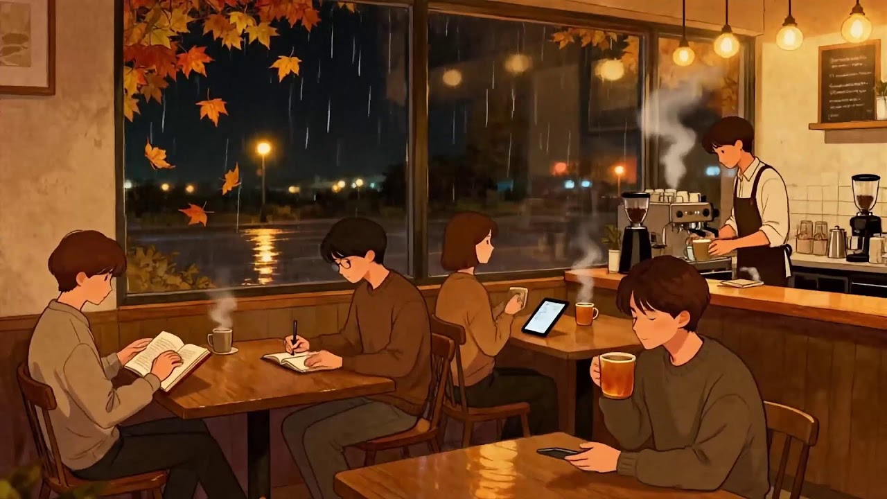 Calm Night Café Ambience ☕ Lo-Fi Beats to Stay Focused