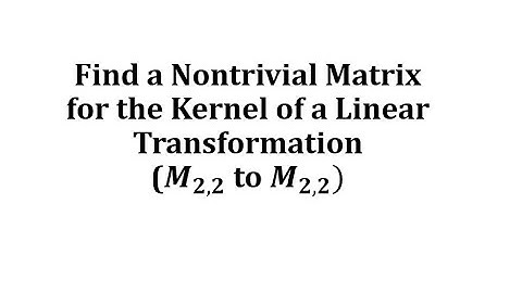 Find a Nontrivial Matrix for the Kernel of a Linear Transformation (M22 to M22)