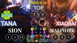 JAG TaNa Sion vs ES Xiaobai Malphite Top - KR Patch 10.24