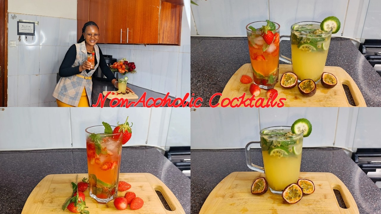 HOW TO PREPARE  PASSION AND STRAWBERRY MOJITO AT HOME/ NON ACOHOLIC COCKTAILS(MOCKTAILS)