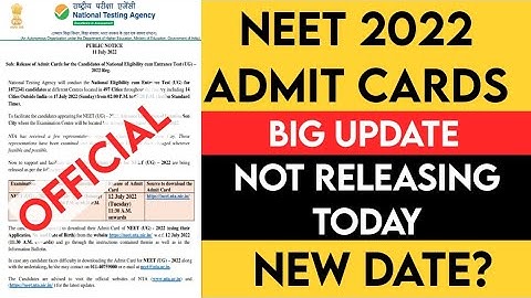 NTA New Public Notice Regarding NEET 2022 Admit Card | NEET 2022 Latest News Today |NEET 2022 update