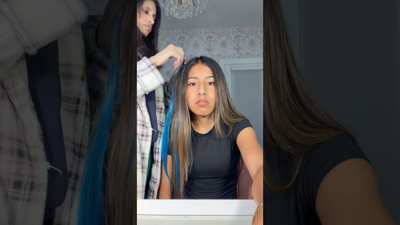 Pt.2 blue hair  #hair  #diy  #shorts #trend #hairdying  #hair #relatable #hairstyle