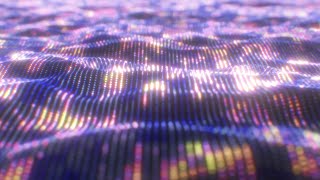 Abstract Glowing Lights Particle Wave Blurred Bokeh Data Dots Shining 4K DJ Visuals Loop Background