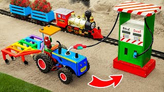 Top diy tractor making mini train transporting Rambutan | diy rainbow plough machine | HaiPhong Mini
