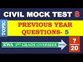 #8 | Civil Engineering MCQ | KWA 3rd Grade Overseer | Civil Mock Test