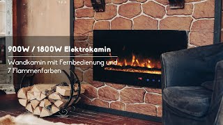 900W 1800W Elektrokamin Mit Heizungwandkamin Mit Fernbedienung Und 7 Flammenfarben