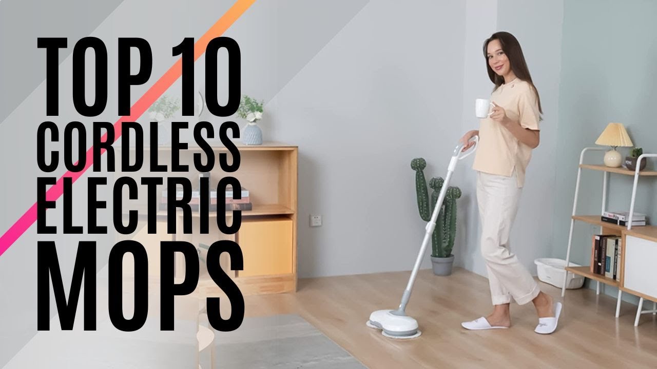 Electric Mop, Cordless Spin Mop for Floor Cleaning, AlfaBot S1 Cordless Mop with Water Sprayer and LED Headlight, Super Quite & Rechargeable Floor