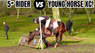 5* RIDER VS YOUNG HORSE CROSS COUNTRY | CAN THEY STAY ON EROL? || VLOG 134